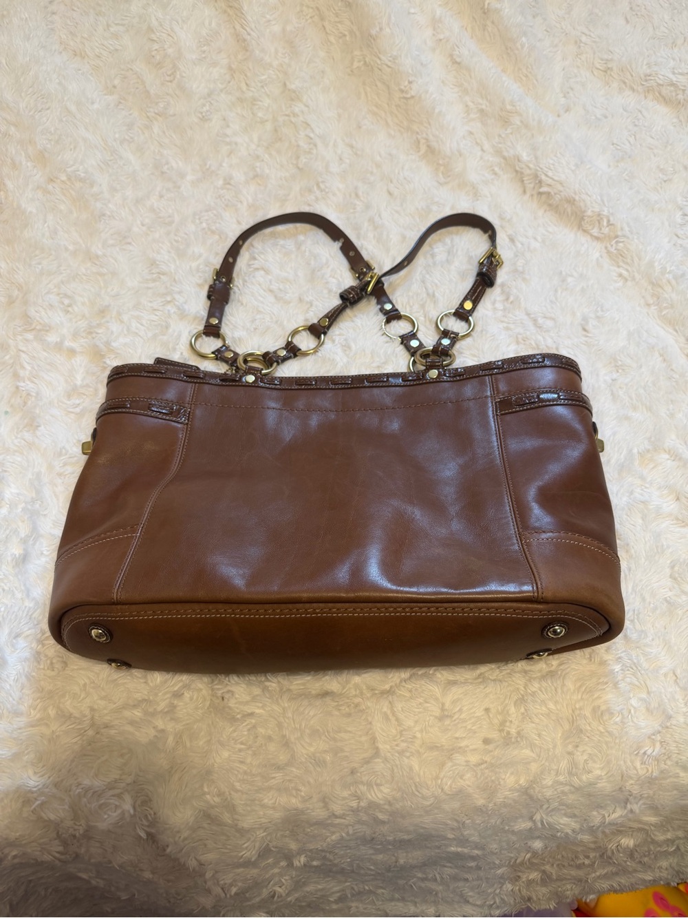Coach 11231 Brown Leather Legacy Tote Shoulder Bag Brass Y2K - Picture 3 of 15